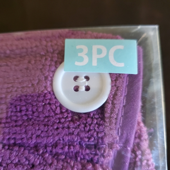 Bath Set NIB 3 pieces Purple Wrap, Hair Towel, Sleep Mask - Picture 3 of 5